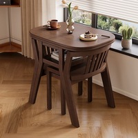 Table à thé en bois massif, trois pièces, petite table à thé pour balcon d'appartement, table à thé moderne et simple, petite table ronde pour la maison