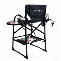 Chaise de coiffure multifonctionnelle d'extérieur, chaise de maquillage en aluminium, chaise pliante haute pour réalisateur avec appui-tête