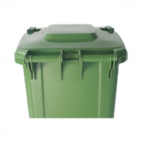 Poubelle à roulettes carrée en HDPE vert de 240 L, poubelle mobile pour extérieur, bac à déchets roulant pour entrepôt, usine