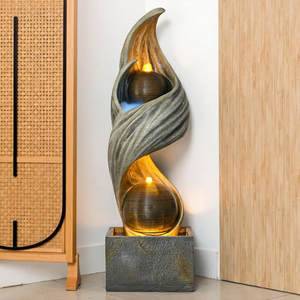 Fontaine d'eau rectangulaire autoportante en fibre de verre, artisanale, de luxe moderne, pour hôtel, maison, restaurant, entrée, étanche - Product Image 1