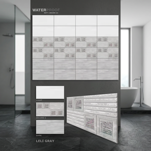 Carreaux muraux en céramique aspect pierre violettes/lavande, design moderne, 300x600mm, finition mate, motif marbre, pour intérieur, salle de bain, couloir - Product Image 6