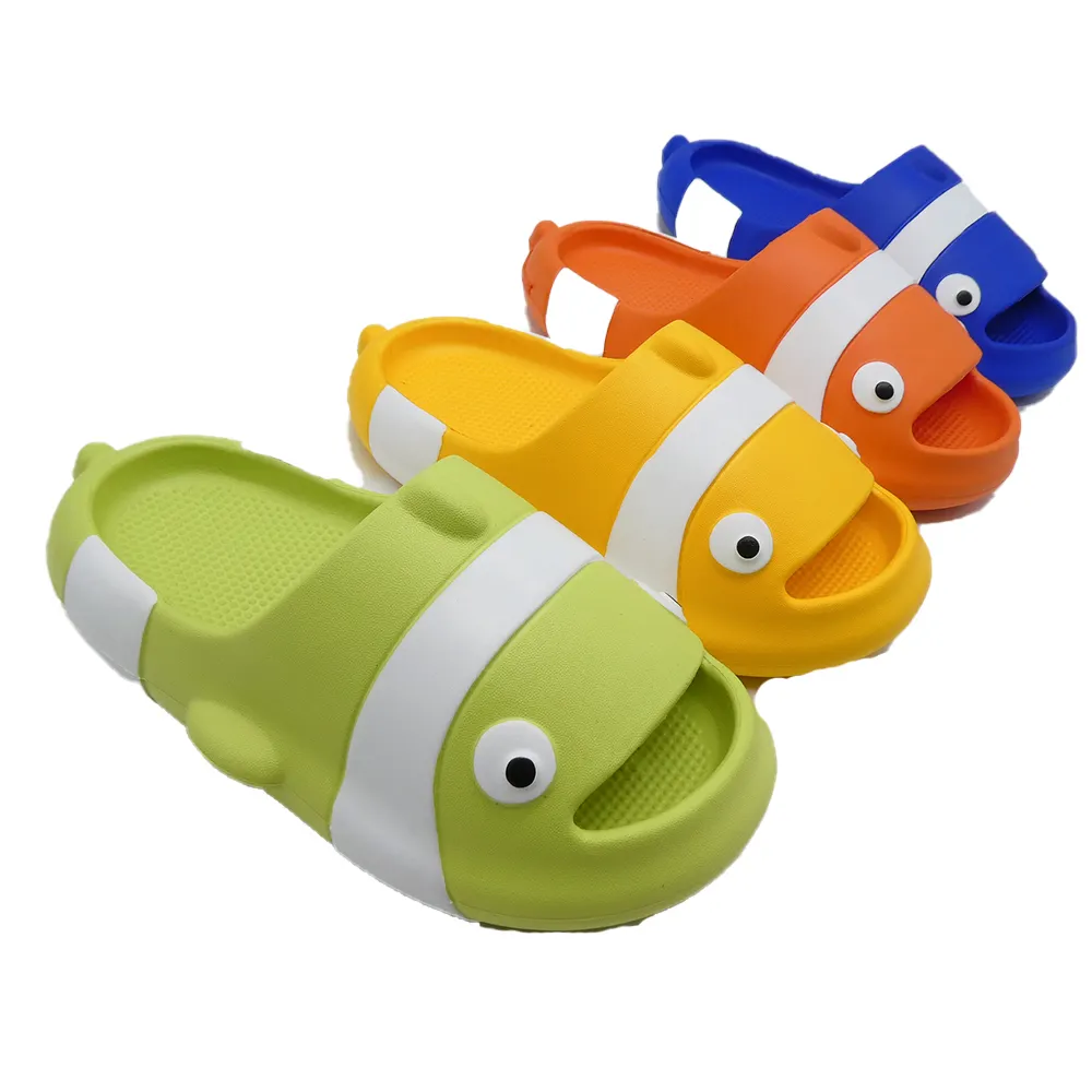 HEVA 2023 New Style Fashion Cartoon Fish Children Slippers Cute Eva Slides Sandals House Indoor Outdoor Slipper For Kid
