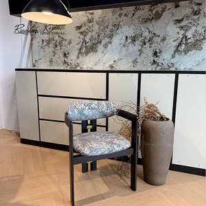 Chaise de salle à manger moderne et contemporaine, simple, légère, avec accoudoirs en tissu imperméable et pieds en bois, idéale pour la maison, le bureau, le bar à petit-déjeuner ou le café. - Product Image 5