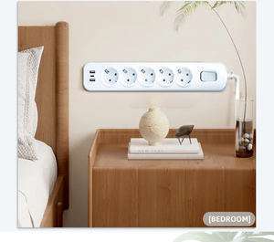 EU Type Tabletop <b>Extension</b> Power <b>Socket</b> 16A Overload Protector Office Desktop <b>Socket</b> Wholesale - Product Image 5