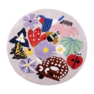 Nouveau fabricant indien moderne, tapis rond brodé en laine au design attrayant du fournisseur indien à bon prix - Product Image 1