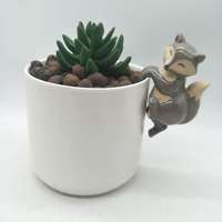 Miniatur Taman Peri dan Terarium Ornamen Keramik Hewan FOX Pot Bunga Vas Hugger Dekorasi Rumah Tahan Lama Mudah Dirakit