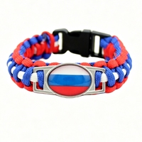 Bracelet en paracorde personnalisé avec drapeau russe, bracelet de survie tressé pour les fans de matchs sportifs et la collection culturelle