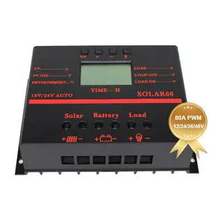 Good Price 80A/60A/50A/40A/30A/20A/10A 12V 24V 48V Auto LCD Display 5V Dual USB Output Controller PWM Solar Charger Controller