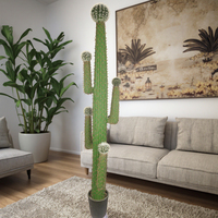 Stock luxe grand cactus artificiel PE 225CM hauteur herbe en plastique haute assurance pour intérieur bonsaï tropical extérieur fleur de palmier