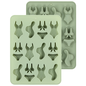 La fábrica MUYULINS puede personalizar moldes de silicona antiadherentes y libres de BPA con forma de bikini para mujeres, de 16 cavidades, para decoración de pasteles. - Product Image 1