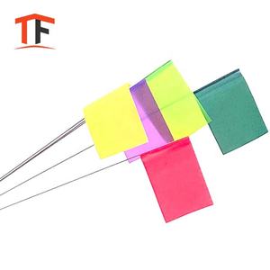 Pvc carré imprimé Orange rouge bleu signe chasse champ fil <span class=keywords><strong>enquête</strong></span> marquage drapeaux d'avertissement pour le marquage - Product Image 6