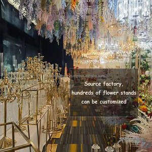 Support de fleur en métal doré pour mascotte lisse 35 pouces décoration de vase de mariage support de pièce maîtresse de table pour décor de fête - Product Image 4