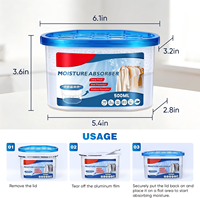 Boîte absorbante d'humidité 3-en-1 à la lavande avec logo personnalisé, 230g 500ml, déshumidificateur parfumé au chlorure de calcium, anti-moisissure, vente en gros OEM