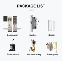 Sistema de Cerradura Inteligente TT para Habitaciones de Hotel con Control por Aplicación TTLock, Desbloqueo con Tarjeta, Acero Inoxidable