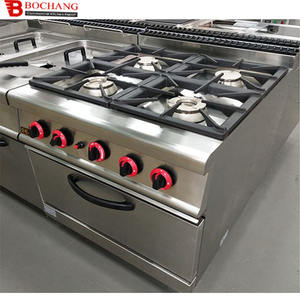 موقد غاز بأربعة شعلات مع فرن بسعر المصنع، موقد غاز تجاري مع فرن للحوم والخضروات - Product Image 4