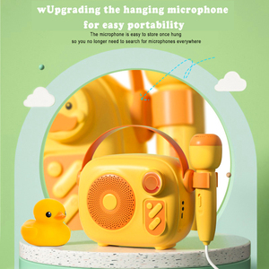 Mini machine de karaoké, machine de karaoké familiale portable professionnelle, microphone sans fil, haut-parleur avec micro, chansons - Product Image 6