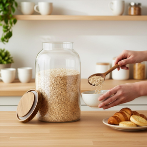 Multi Functional Wide Mouth Cylindrical High Grade Durable Vessel Kitchen <b>Rice</b> Large Storage <b>Containers</b> Big Glass Jars - Product Image 4