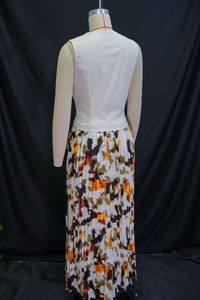 Conjuntos de Falda y Top Asimétrico sin Mangas con Botones y Estampado Floral para Mujer - Product Image 5