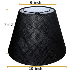 Abat-jour en tissu noir fait main, style rustique, pour lampe de table, murale ou sur pied, accessoire - Product Image 2