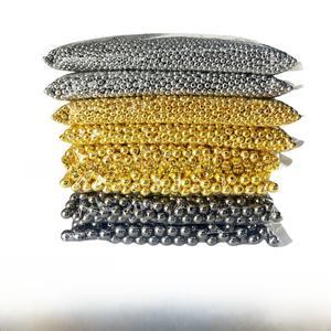 450그램 금도금 실버 4mm 5mm 6mm CCB 플라스틱 세로 홀 라운드 팔찌 스페이서 비즈 - Product Image 1