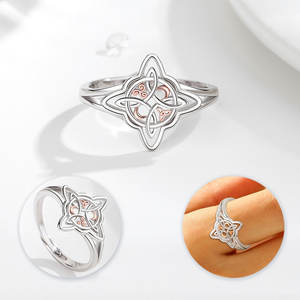 Changda, venta al por mayor, regalo <span class=keywords><strong>de</strong></span> San Valentín, oro rosa, Plata <span class=keywords><strong>de</strong></span> Ley 925, joyería irlandesa espiritual, <span class=keywords><strong>anillo</strong></span> ajustable con <span class=keywords><strong>nudo</strong></span> <span class=keywords><strong>de</strong></span> <span class=keywords><strong>bruja</strong></span> para mujer - Product Image 5