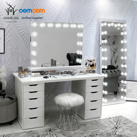 Meuble-lavabo de style scandinave JIAMEIJIA avec finition blanc brillant et éclairage LED - Fournisseur direct B2B