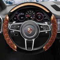 Housse de volant de voiture universelle en cuir pour Nissan Mercedes Benz pour Civic 2022 - Antidérapante, facile à nettoyer, plusieurs couleurs