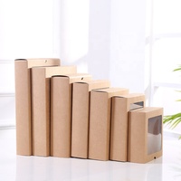 Boîte cadeau personnalisée en papier kraft avec fenêtre transparente en PVC pour thé, savon, cosmétiques, cadeaux de demoiselle d'honneur, vente en gros, logo personnalisé