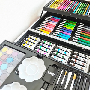 Meilleures ventes 2025 - Ensemble de papeterie artistique de 145 pièces pour enfants - Crayons de couleur - Cadeau pour les arts et l'artisanat - Product Image 3
