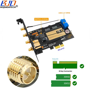 Adattatore Wireless PCI Express 1X PCI-E X1 a NGFF M.2 B-key con Supporto per 2 Schede NANO <span class=keywords><strong>SIM</strong></span> e 4 Antenne per Modem Modulo WWAN 5G 4G Lte - Product Image 2
