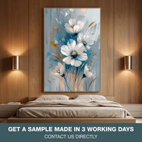 Peinture sur toile abstraite 3D sur mesure à impasto épais pour la décoration murale des chambres d'hôtel de luxe, projet d'aménagement commercial moderne, art