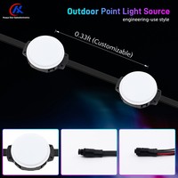 Sumber Cahaya Titik Pixel RGB DMX512 50mm IP67 Tahan Air, Node Digital untuk Dekorasi Fasad Gedung Kantor dan Taman Hiburan