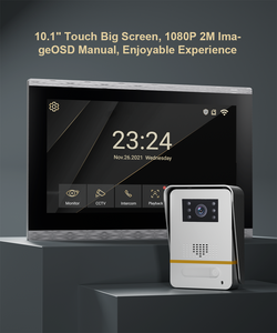Vidéophone domestique 2 fils 10 pouces, <span class=keywords><strong>sonnette</strong></span> intelligente économique avec fonction d'enregistrement vidéo pour dortoirs étudiants - Product Image 2