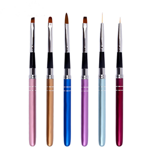 Ensemble de pinceaux pour nail art en métal, pinceaux de manucure pour sculpter, dessiner, tracer des lignes, peindre, pinceaux personnalisés pour la création de motifs d'ongles pour salon - Product Image 3