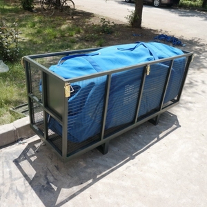 Tente d'abri familiale humanitaire - Blanche, type à armature droite, imperméable, coupe-vent, double couche, en tissu T/C, avec piquets et cordes - Product Image 5