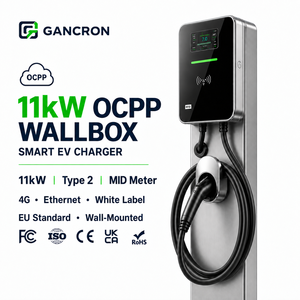 Borne de recharge murale intelligente OCPP 11 kW avec logo personnalisé, marque blanche, Type <span class=keywords><strong>2</strong></span> Euro, point de charge mural pour voiture, compteur intégré, prise en charge 4G et Ethernet - Product Image 1