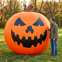 Citrouille géante lumineuse LED gonflable pour Halloween, décoration extérieure pour jardin, pelouse, fête, festival