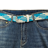 Ceinture en tissu tissé personnalisée, ceinture élastique tressée multicolore, accessoires vestimentaires unisexes, vente en gros, OEM, faible MOQ, prête à être expédiée