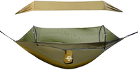Hamac de camping portable avec filet, hamac léger pour randonnée avec sangles d'attache aux arbres pour le camping en plein air, la randonnée, la plage, le jardin