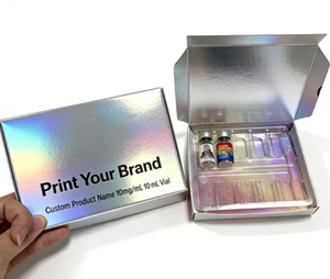 Custom Printed Peptide <strong>Vial</strong> Package <strong>Label</strong> 1ml 3ml <strong>10ml</strong> Cardboard Single <strong>Vial</strong> Hologram Boxes Plastic Tray Insert Packaging <strong>Labels</strong> - Product Image 2