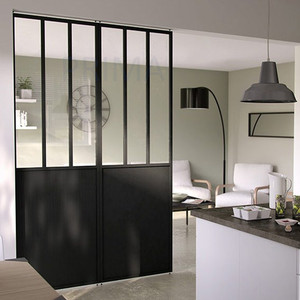 Prima Cloisons en verre Style industriel Mur d'angle en verre et porte vitrée au projet résidentiel Cloison <span class=keywords><strong>de</strong></span> <span class=keywords><strong>cuisine</strong></span> <span class=keywords><strong>Salon</strong></span> - Product Image 2