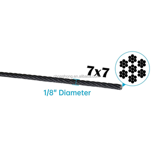 Câble de garde-corps intérieur de 150 pieds, câble d'avion 7x7 1/8" noir en <span class=keywords><strong>acier</strong></span> inoxydable T316, câble métallique pour <span class=keywords><strong>escalier</strong></span>, terrasse et clôture - Product Image 2