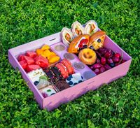 Boîte Alimentaire Personnalisée pour Charcuterie à Emporter, Emballage Alimentaire Jetable en Papier, Coffrets pour Plateaux Brunch Déjeuner avec Couvercle Fenêtre