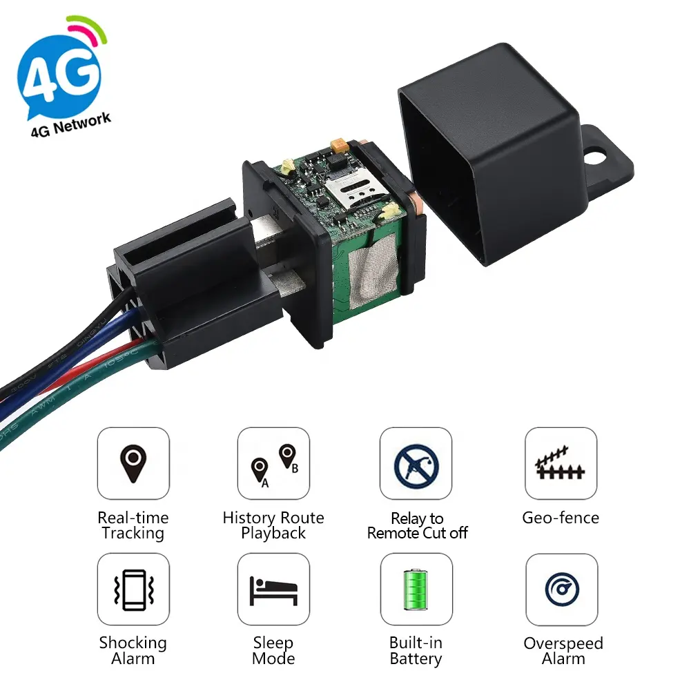 SinoTrack ST-907L 4G GPS ติดตามอุปกรณ์รีเลย์ติดตามเวลาจริง4G GPS Tracker ตัดเครื่องยนต์