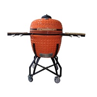 Barbecue au charbon de bois en céramique noir de 26 pouces AUPLEX Premium Diamond KAMADO avec Komodo China BBQ