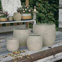 Extérieur Intérieur Populaire Jardin Moderne Forme Ronde Pot de Fleurs Pots de Fleurs en Ciment Cour Grand Pots de Fleurs au Sol pour Plantes