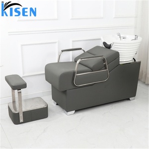 Kisen Hot Selling Color Custom Hair Salon Comfortable Lying Massage Furniture Washing Bed Shampoo <b>Chair</b> With Bowl - Product Image 5
