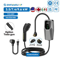 Vente en gros uniquement - Chargeur EV portable Shinyou personnalisable 16/32/40A avec fonction de démarrage à distance pour Tesla Type 1 (SAE J1772) Prise NEMA