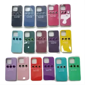 2023 nueva funda de silicona 2 en 1 para teléfono con película de lente Protector de cámara para Iphone 15 Pro Max <span class=keywords><strong>14</strong></span> Pro 13 12 11 contraportada - Product Image 1