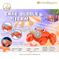 Jouets de jeu d'extérieur pour enfants : Jouet crabe rampant, Machine à bulles pour enfants avec lumières LED, Jouet à bulles automatique